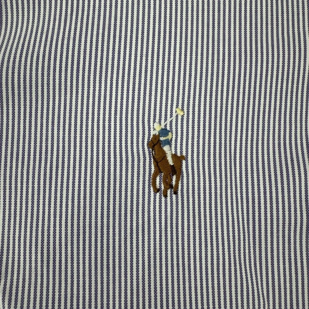 Ralph Lauren Long Sleeve Button Down Shirt Men 16.5 34/35 Striped Flesh Pony